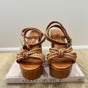 SCHUTZ Brown Braided Platform Sandals